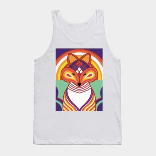 Orange Fox With Purple Skies Tank Top